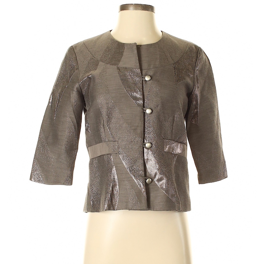 Hunter Dixon Anthropologie Y2k Metallic Brown & Silver Blazer Size 2